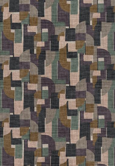 Geometrik desenli dekoratif baskı makina halısı I OEKO-TEX®
