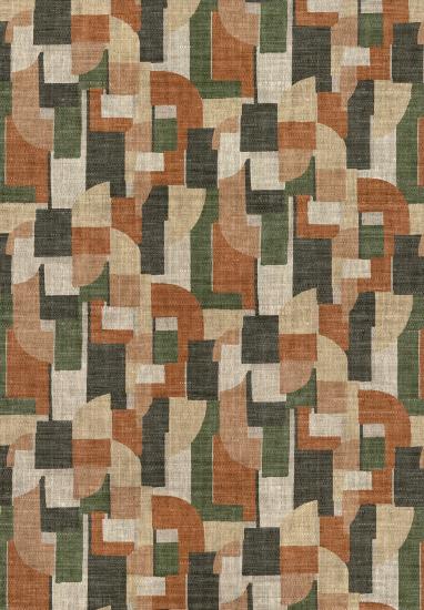 Geometrik desenli dekoratif baskı makina halısı I OEKO-TEX®
